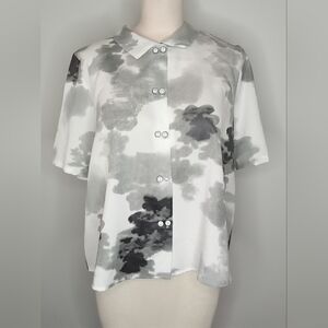 Niche Twin Buttons Clouds Blouse NWT